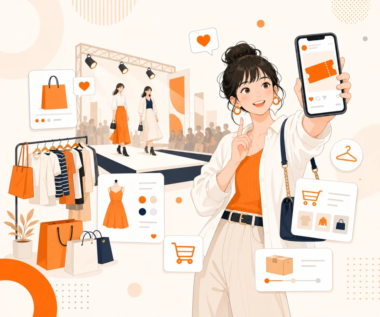 ランウェイ起用とクーポン投稿でEC送客する施策のイメージ